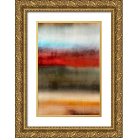 Tribal Colour Wash I Gold Ornate Wood Framed Art Print with Double Matting by PI Studio
