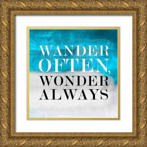 Wander BG I Gold Ornate Wood Framed Art Print with Double Matting by PI Studio