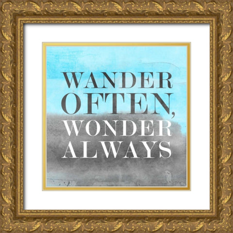 Wander BG II Gold Ornate Wood Framed Art Print with Double Matting by PI Studio