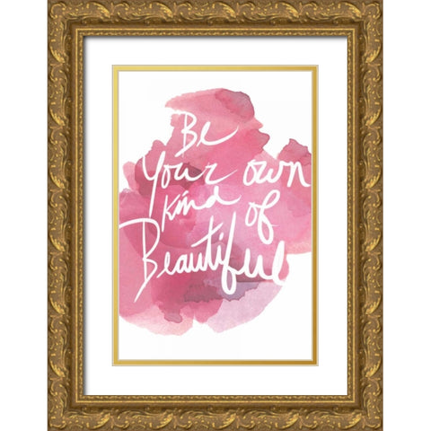Watercolour Pink Type IV Gold Ornate Wood Framed Art Print with Double Matting by PI Studio