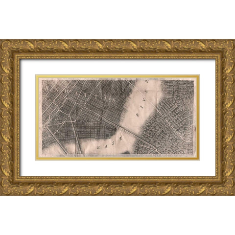 Brooklyn Gold Ornate Wood Framed Art Print with Double Matting by PI Studio