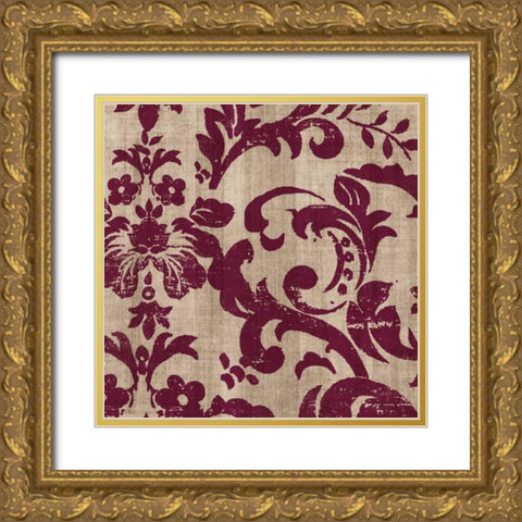 Aubergine I Gold Ornate Wood Framed Art Print with Double Matting by Pearce, Allison