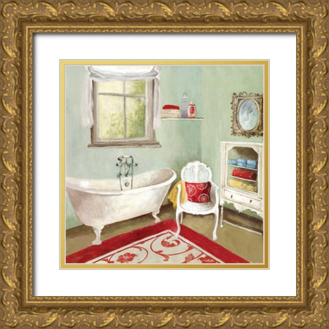 Tranquil Bath I - Mini Gold Ornate Wood Framed Art Print with Double Matting by Pearce, Allison