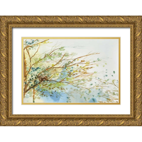 Windblown Gold Ornate Wood Framed Art Print with Double Matting by Pearce, Allison