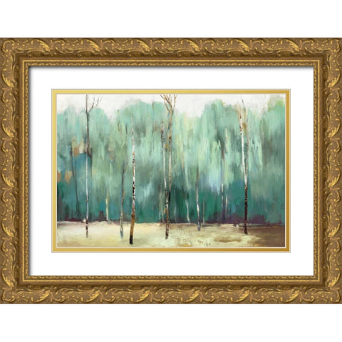 Teal Forest Gold Ornate Wood Framed Art Print with Double Matting by Pearce, Allison