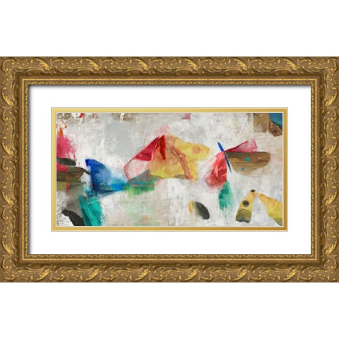 Kisses Entwined Gold Ornate Wood Framed Art Print with Double Matting by PI Galerie