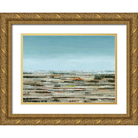 Gradiation Gold Ornate Wood Framed Art Print with Double Matting by PI Galerie