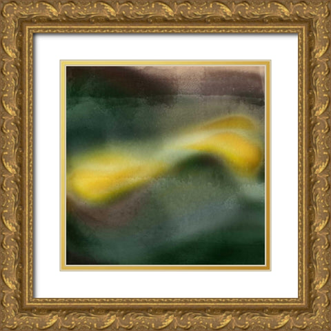 Woosh II Gold Ornate Wood Framed Art Print with Double Matting by PI Galerie