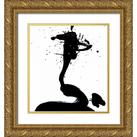 Ink Blot I Gold Ornate Wood Framed Art Print with Double Matting by PI Galerie