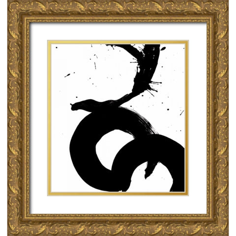 Ink Blot V Gold Ornate Wood Framed Art Print with Double Matting by PI Galerie