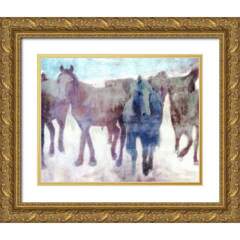 Calgary Stampede Gold Ornate Wood Framed Art Print with Double Matting by PI Galerie