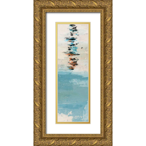Modern Strokes I Gold Ornate Wood Framed Art Print with Double Matting by PI Galerie