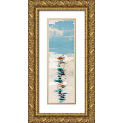 Modern Strokes II Gold Ornate Wood Framed Art Print with Double Matting by PI Galerie