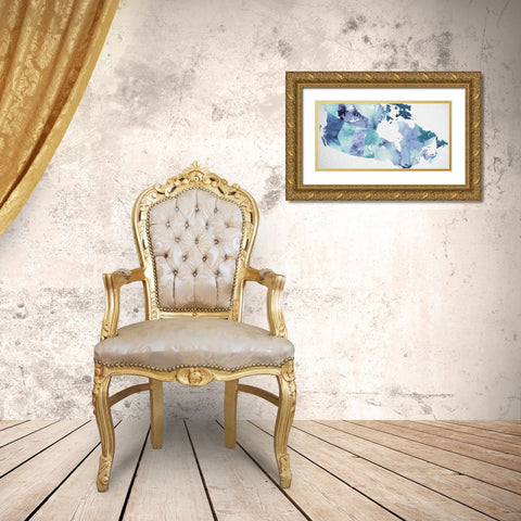 Ikat Gold Ornate Wood Framed Art Print with Double Matting by PI Galerie