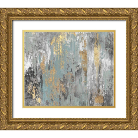 Gold Ikat Gold Ornate Wood Framed Art Print with Double Matting by PI Studio