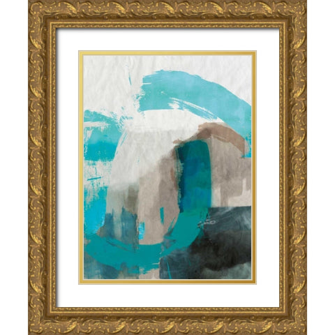 Sun Dune Gold Ornate Wood Framed Art Print with Double Matting by PI Galerie