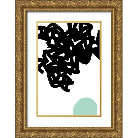 Gesture I Gold Ornate Wood Framed Art Print with Double Matting by PI Galerie