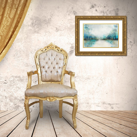 Subtle Horizon Gold Ornate Wood Framed Art Print with Double Matting by PI Galerie