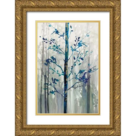 Fogg II Gold Ornate Wood Framed Art Print with Double Matting by PI Galerie