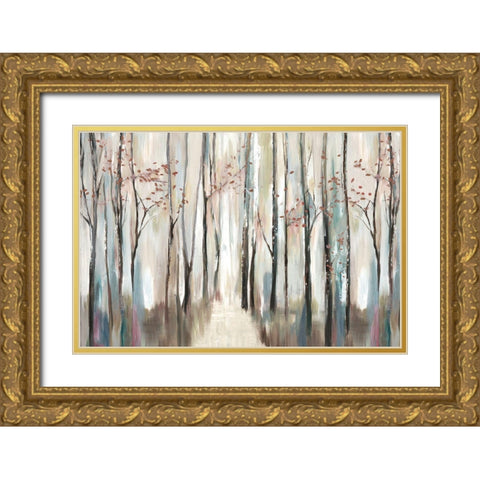 Sophies Forest Gold Ornate Wood Framed Art Print with Double Matting by PI Studio