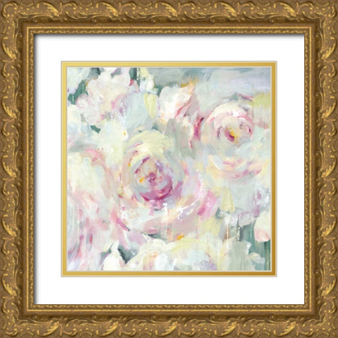 Shabby Peony II Gold Ornate Wood Framed Art Print with Double Matting by PI Galerie