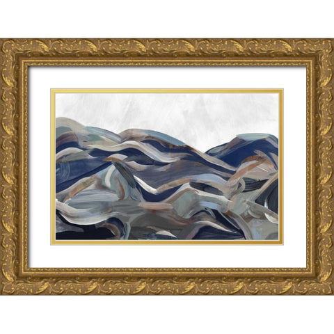 Gesture Land I Gold Ornate Wood Framed Art Print with Double Matting by PI Galerie