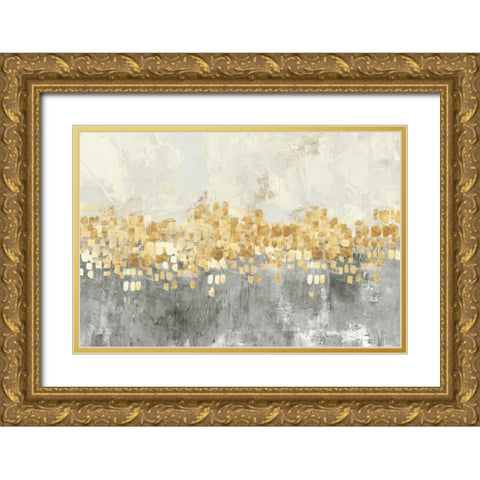 Dancing Stars Black Version Gold Ornate Wood Framed Art Print with Double Matting by PI Studio