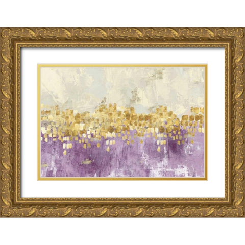 Dancing Stars Lavender Version Gold Ornate Wood Framed Art Print with Double Matting by PI Studio