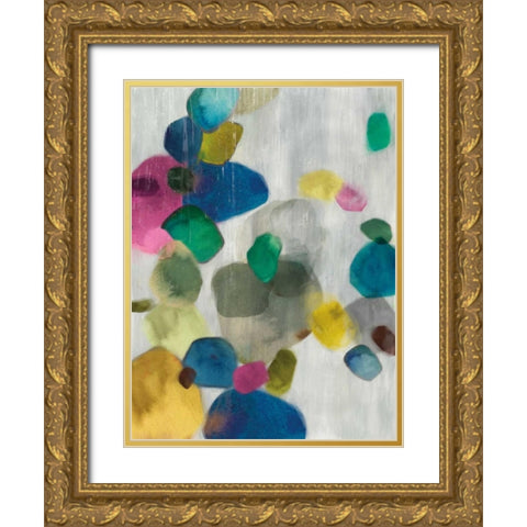 Shadow Pebbles I Gold Ornate Wood Framed Art Print with Double Matting by PI Galerie