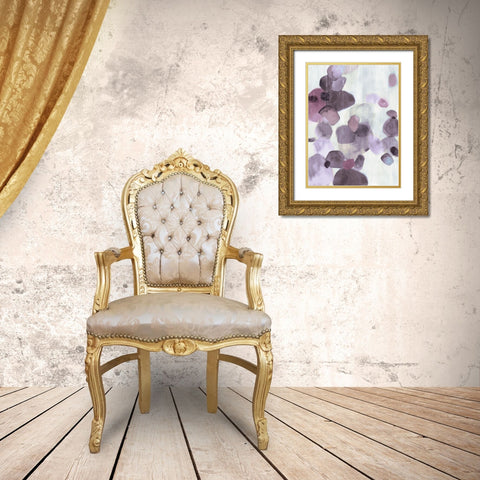 Shadow Pebbles I Lavender Version Gold Ornate Wood Framed Art Print with Double Matting by PI Studio