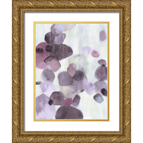 Shadow Pebbles I Lavender Version Gold Ornate Wood Framed Art Print with Double Matting by PI Studio