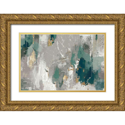 Fluttered Gold Ornate Wood Framed Art Print with Double Matting by PI Studio