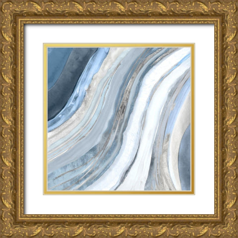 Agate I Silver Version Gold Ornate Wood Framed Art Print with Double Matting by PI Studio