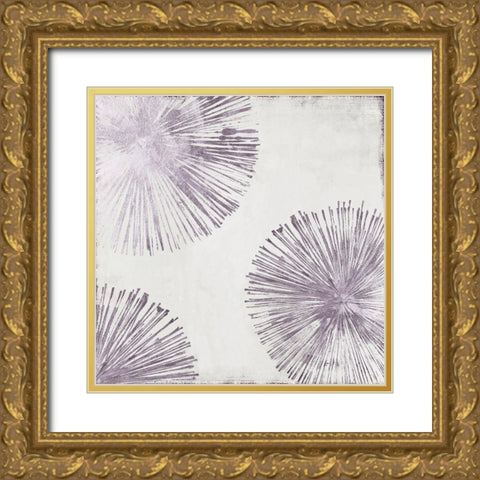 Gold Star II - Lavender Gold Ornate Wood Framed Art Print with Double Matting by PI Studio