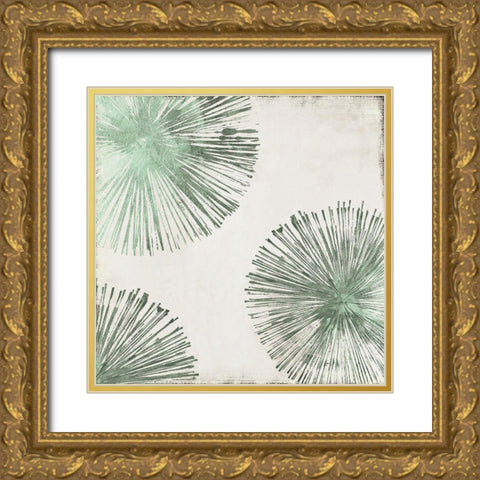 Gold Star II Mint Version Gold Ornate Wood Framed Art Print with Double Matting by PI Studio