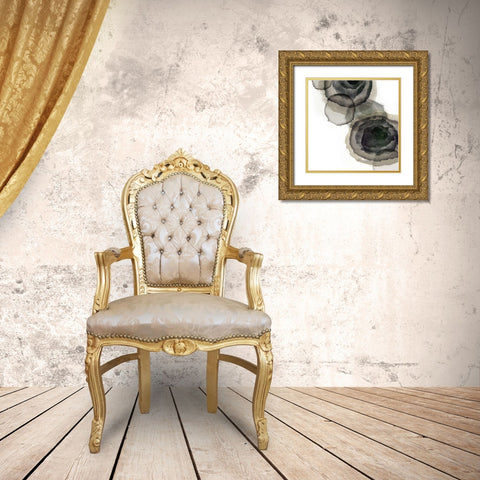 Ink Stains I Gold Ornate Wood Framed Art Print with Double Matting by PI Galerie