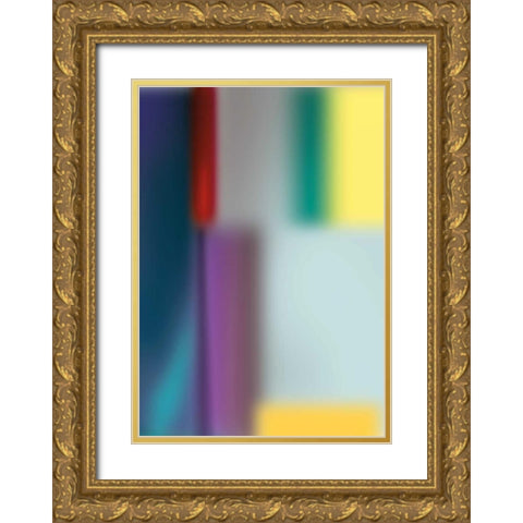 Smooth Glass II Gold Ornate Wood Framed Art Print with Double Matting by PI Galerie