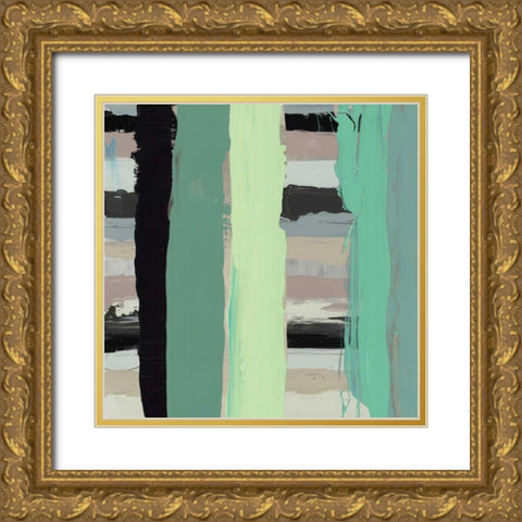 Alt Stripes III Gold Ornate Wood Framed Art Print with Double Matting by PI Gallery