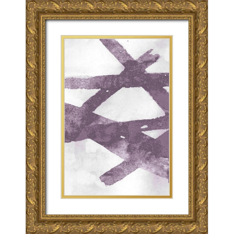 Gestures I Lavender Version Gold Ornate Wood Framed Art Print with Double Matting by PI Studio