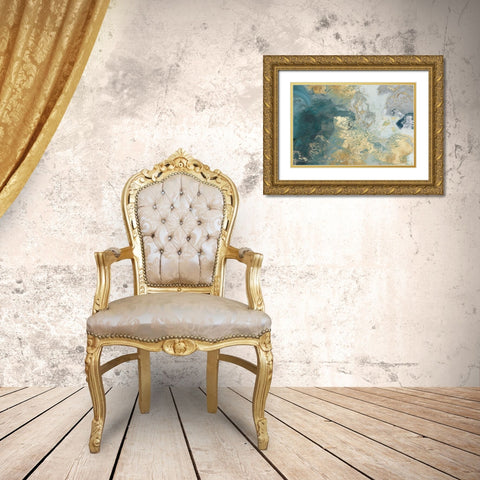 Ocean Splash II Gold Ornate Wood Framed Art Print with Double Matting by PI Studio