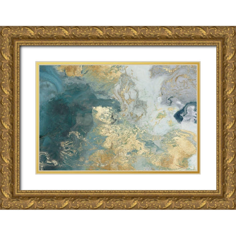 Ocean Splash II Gold Ornate Wood Framed Art Print with Double Matting by PI Studio