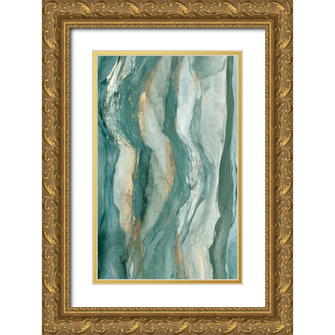 Waves Gold Ornate Wood Framed Art Print with Double Matting by PI Studio