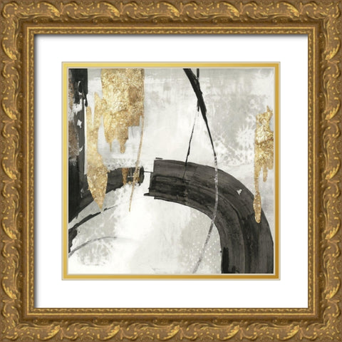 Black Ink I Gold Version Gold Ornate Wood Framed Art Print with Double Matting by PI Studio