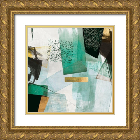 Transparent II Mint Version Gold Ornate Wood Framed Art Print with Double Matting by PI Studio