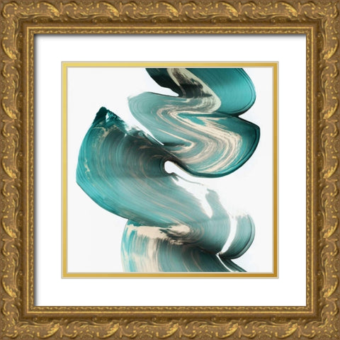 Swirl I  Gold Ornate Wood Framed Art Print with Double Matting by PI Studio