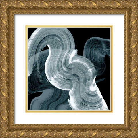 Swirl II Gold Ornate Wood Framed Art Print with Double Matting by PI Studio