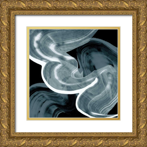 Swirl III Gold Ornate Wood Framed Art Print with Double Matting by PI Studio