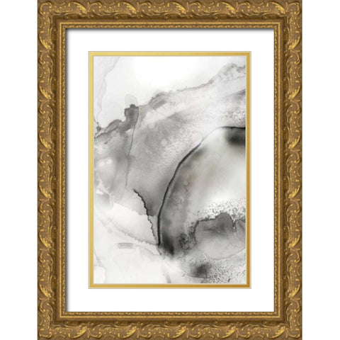 Mint Bubbles II Grey Version Gold Ornate Wood Framed Art Print with Double Matting by PI Studio