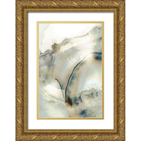 Mint Bubbles II Neutral Version Gold Ornate Wood Framed Art Print with Double Matting by PI Studio