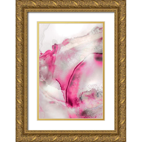 Mint Bubbles II Blush Version Gold Ornate Wood Framed Art Print with Double Matting by PI Studio